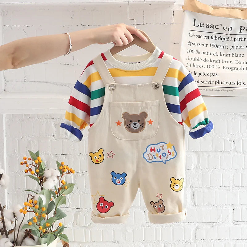 Baby Cotton T-Shirt & Overalls Set