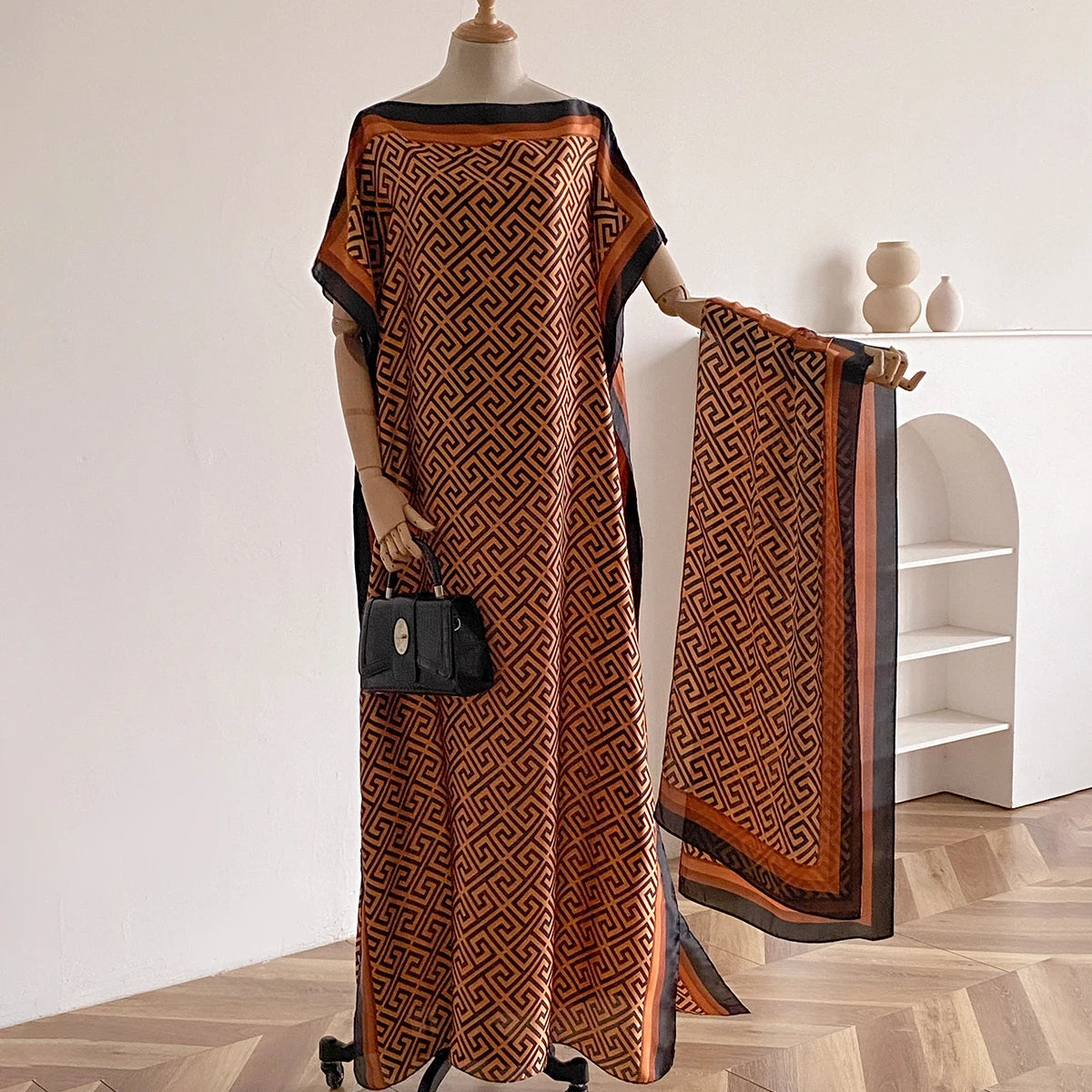 Robes africaines d'été à la mode pour femmes Soie imprimée élégante