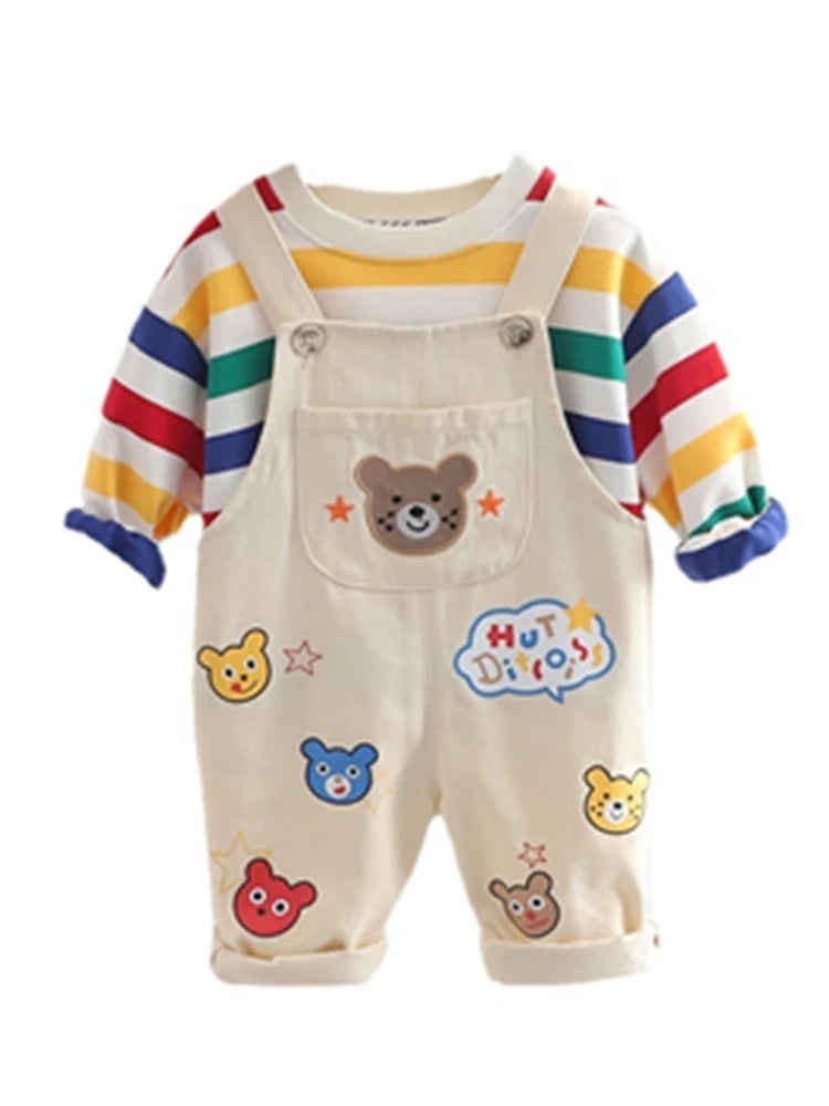 Baby Cotton T-Shirt & Overalls Set