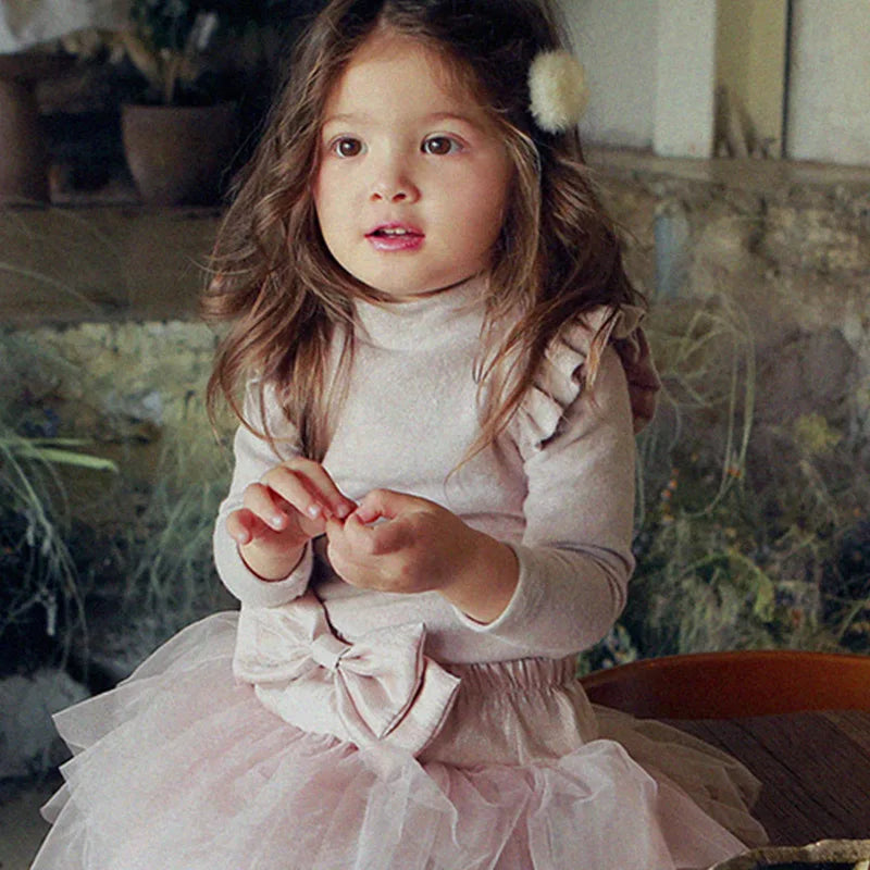 Top Velours Fille Élégant