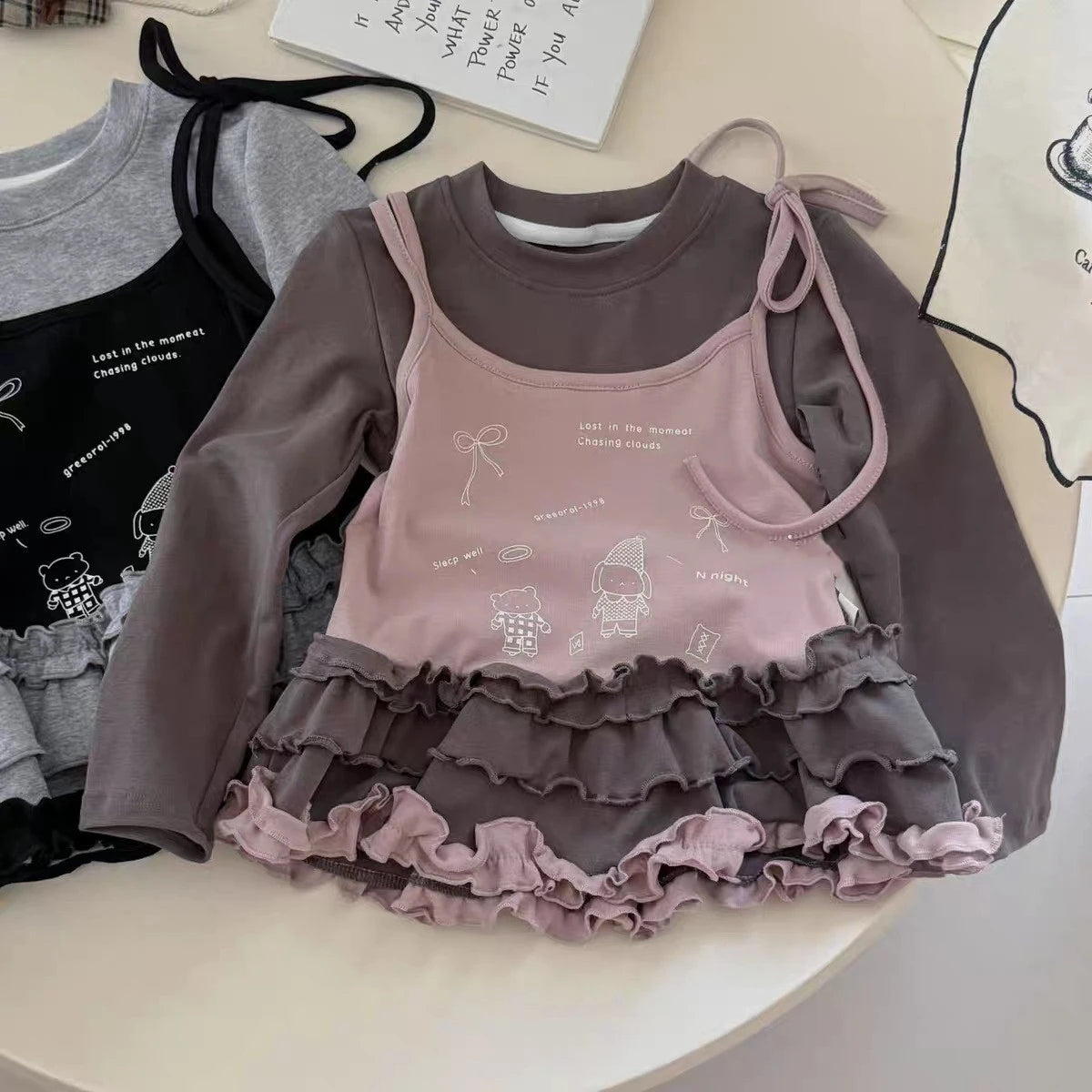 T-shirt Fille Manches Longues