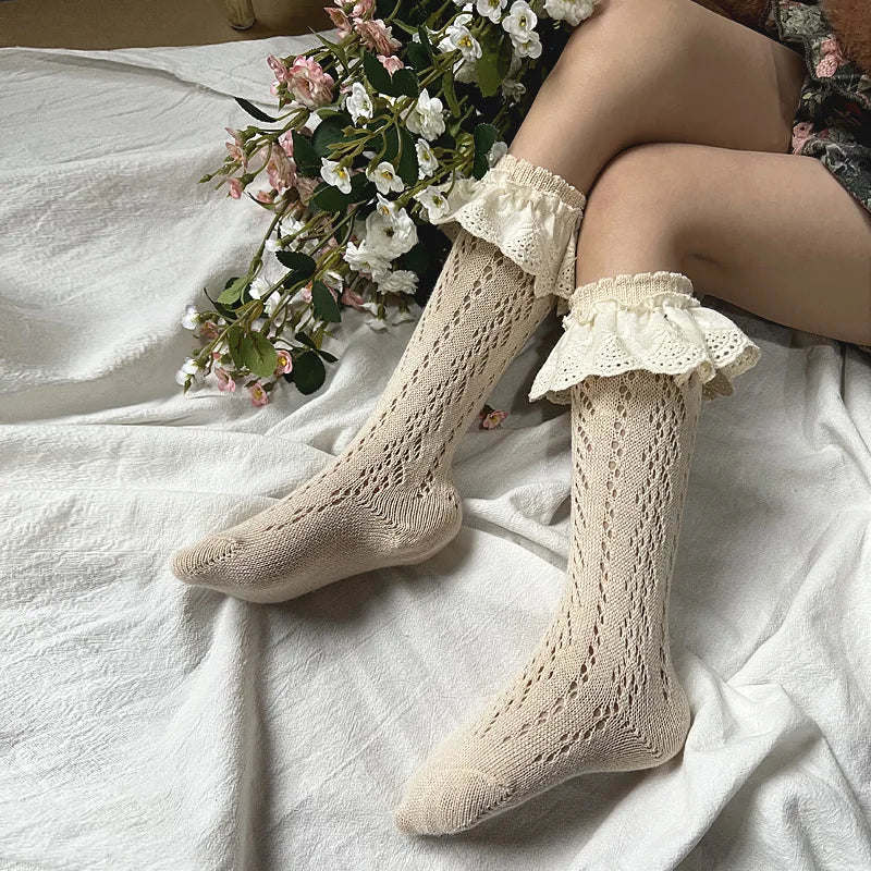Chaussettes Hautes Filles Dentelle