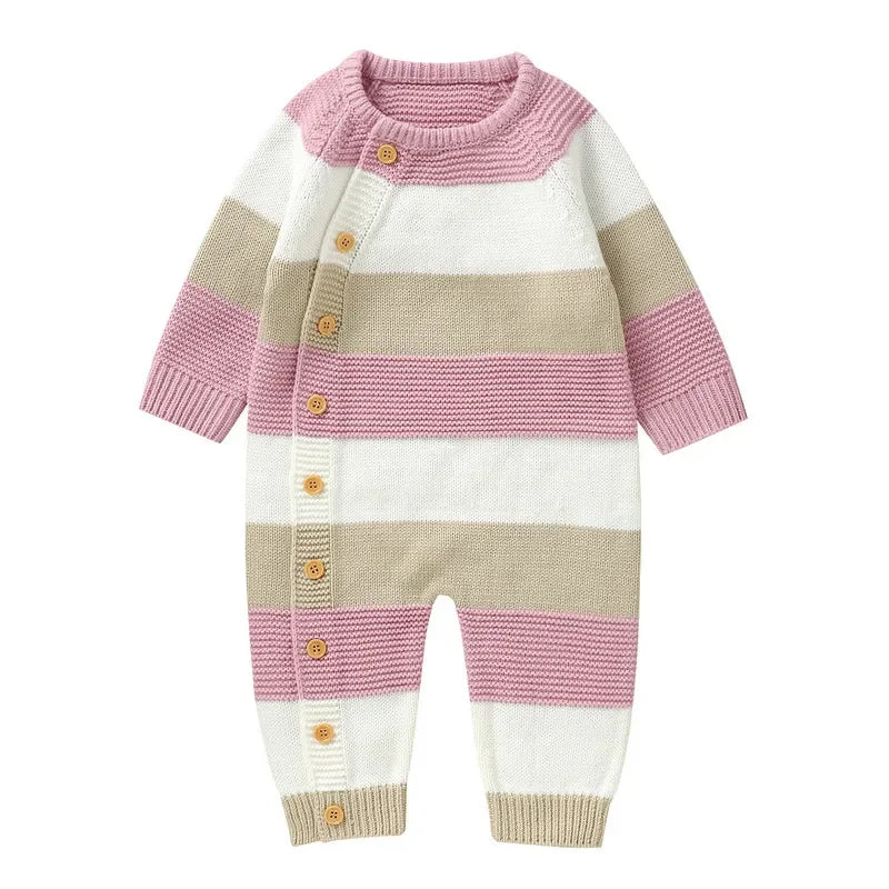 Combinaison Tricotée Bébé Rayée