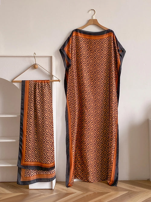 Robes africaines d'été à la mode pour femmes Soie imprimée élégante