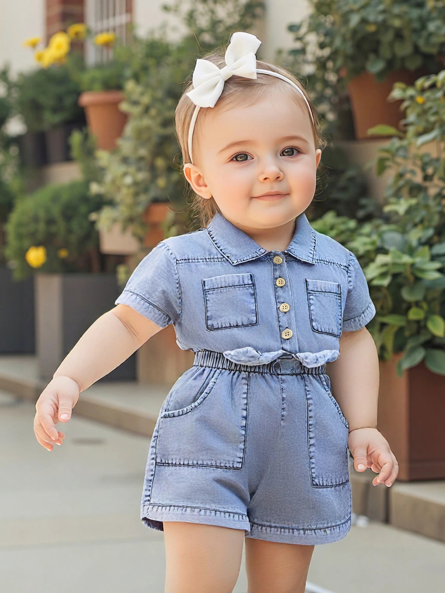 Salopette Bébé Fille Denim