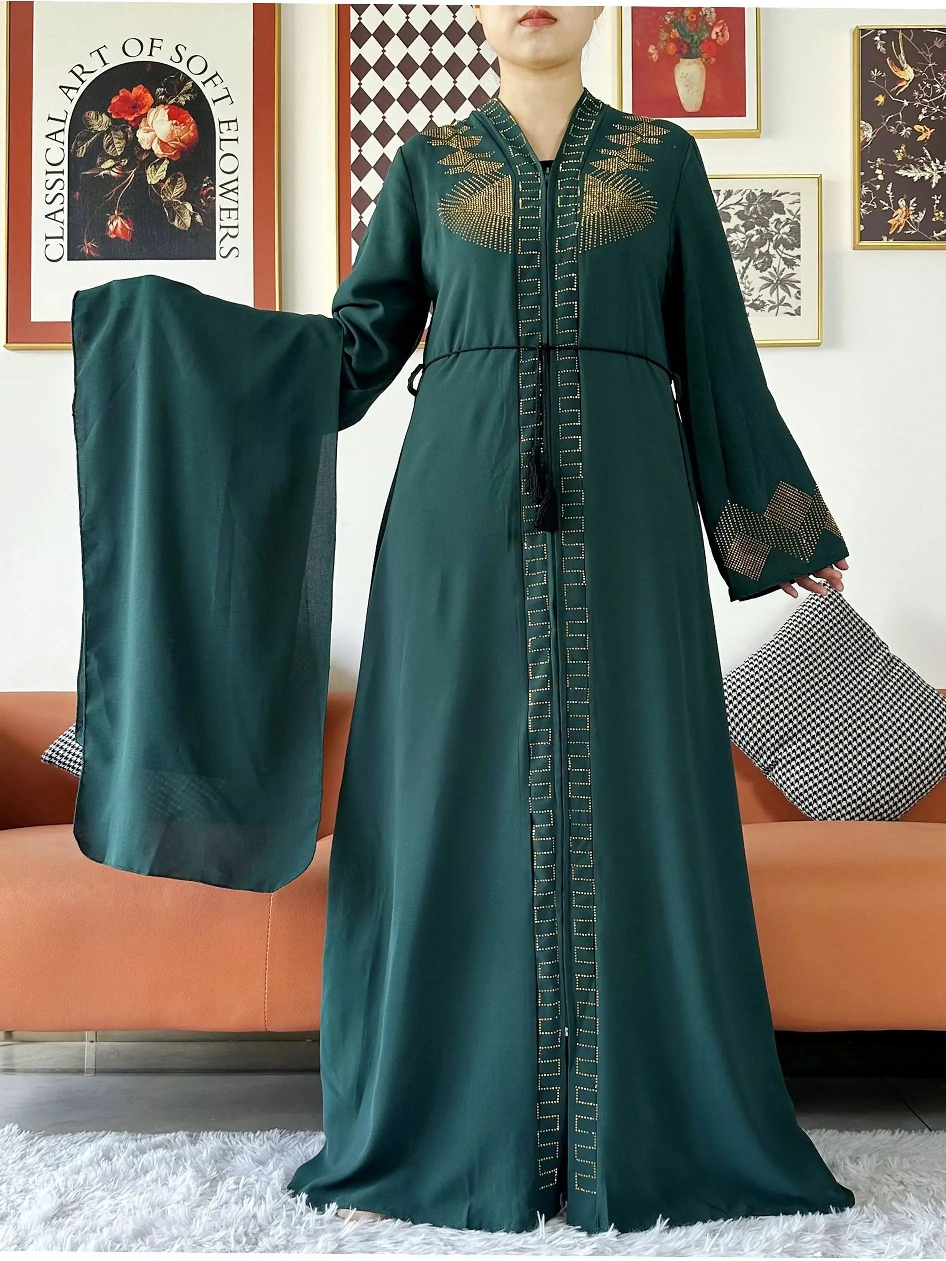 Abaya Femme Chiffon Zippée