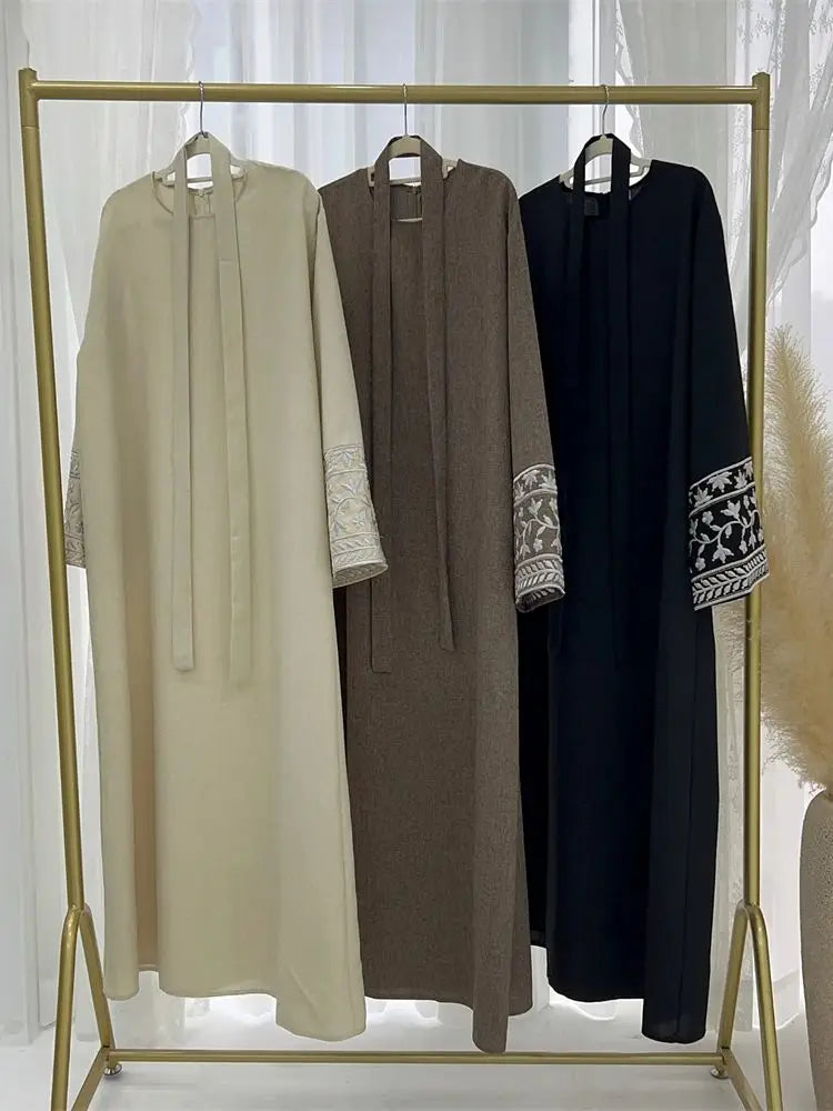 Abaya Lin Brodée Fleurie Élégante