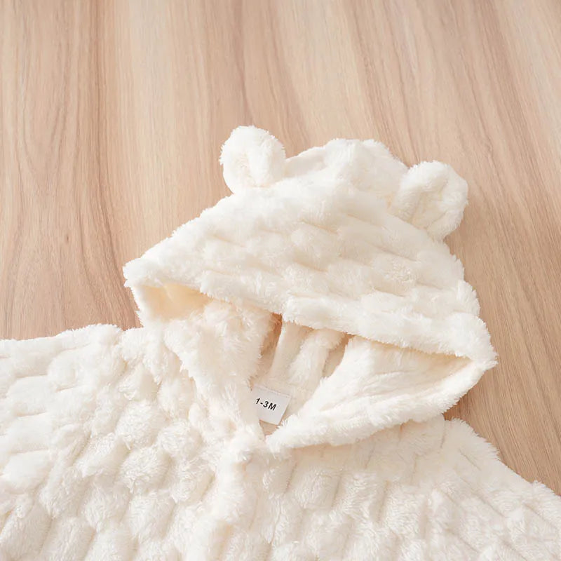 Combinaison Bébé Flanelle Blanche