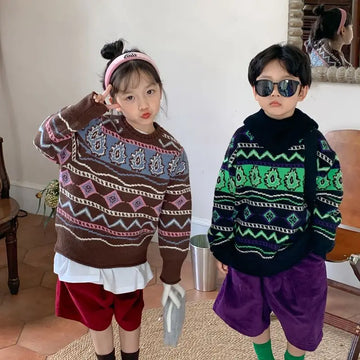 Pull Garçon Tricoté Vintage