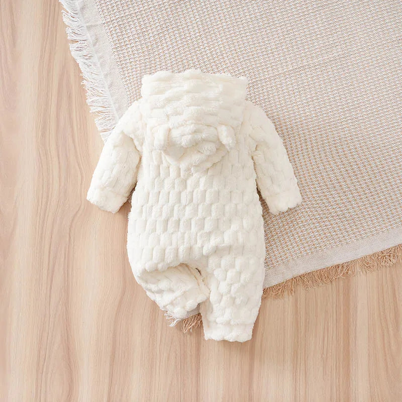 Combinaison Bébé Flanelle Blanche
