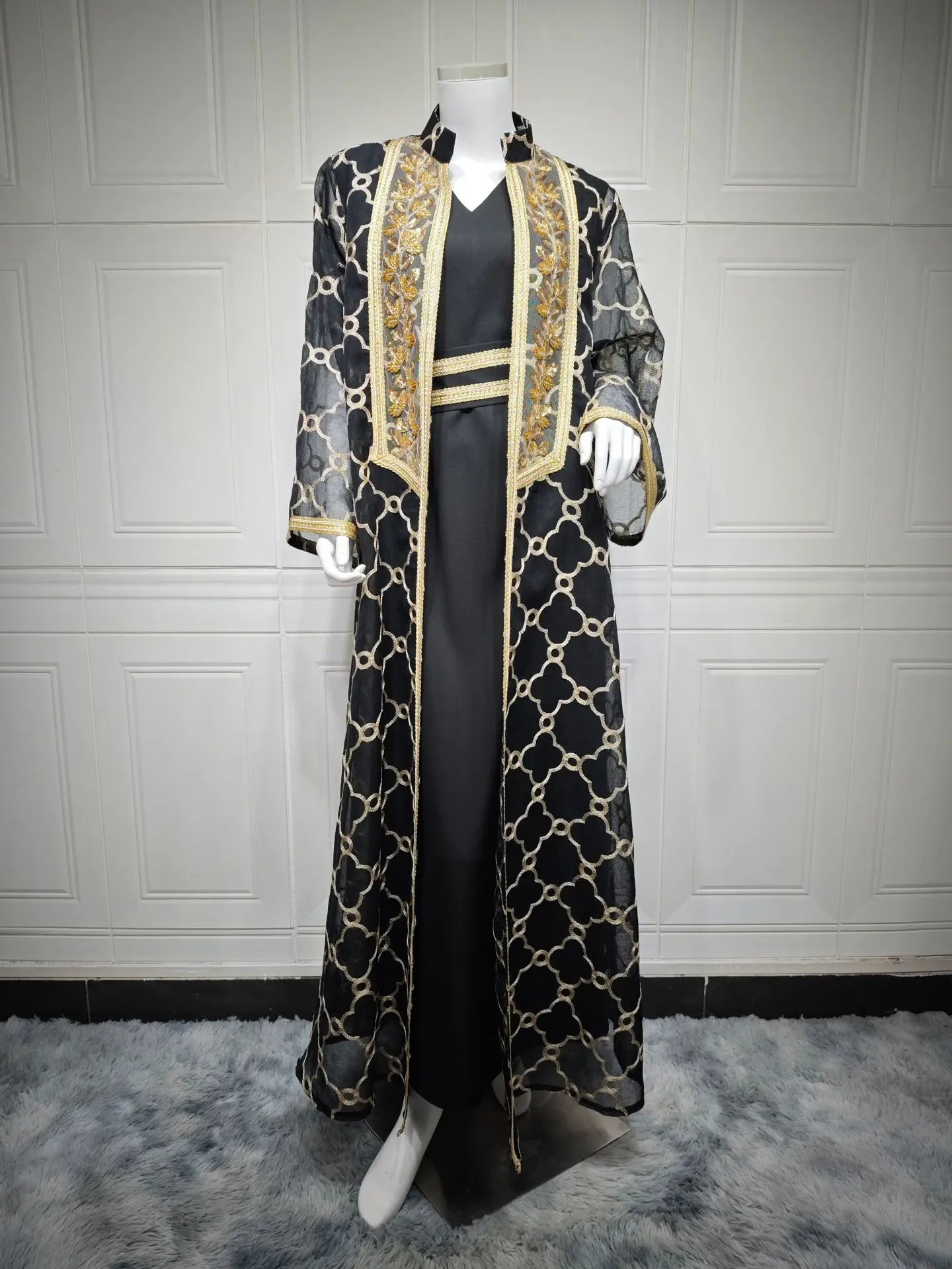 Abaya Femme Deux Pièces Brodée