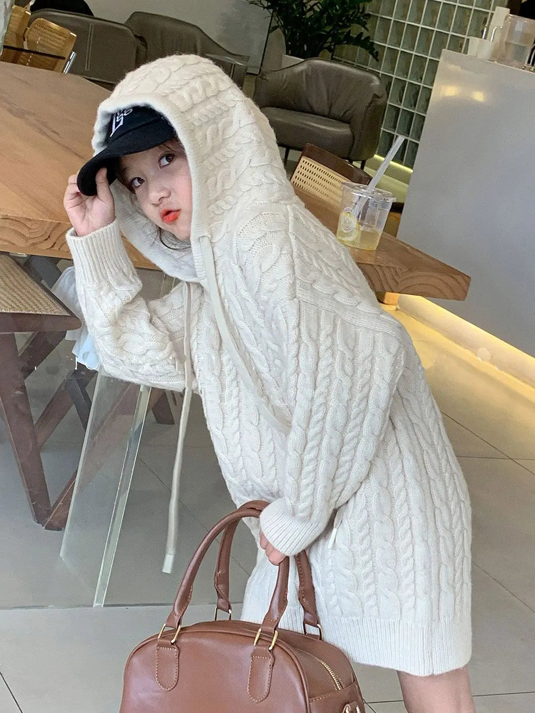 Robe Pull Fille Capuche