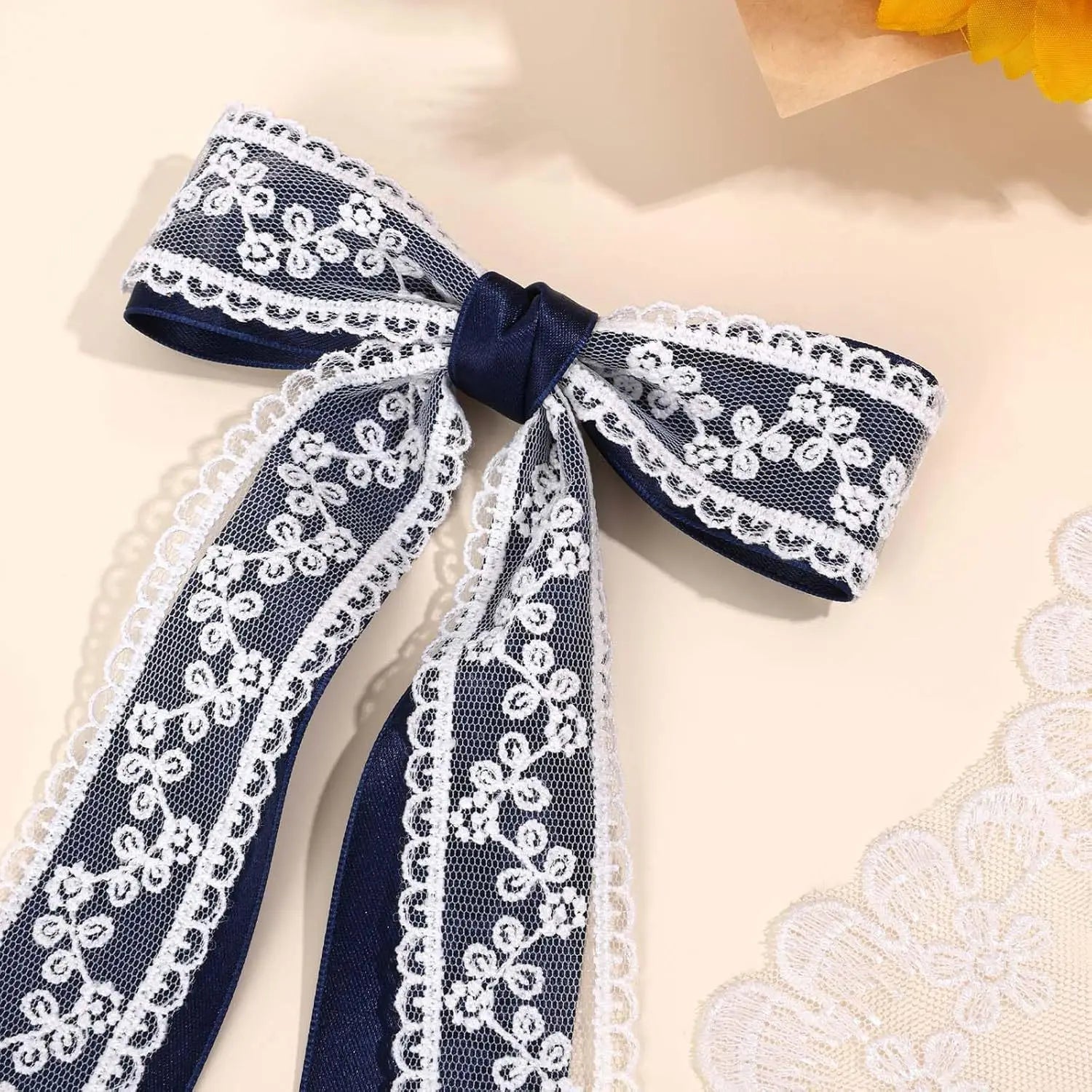 Barrettes Ruban Dentelle Élégantes