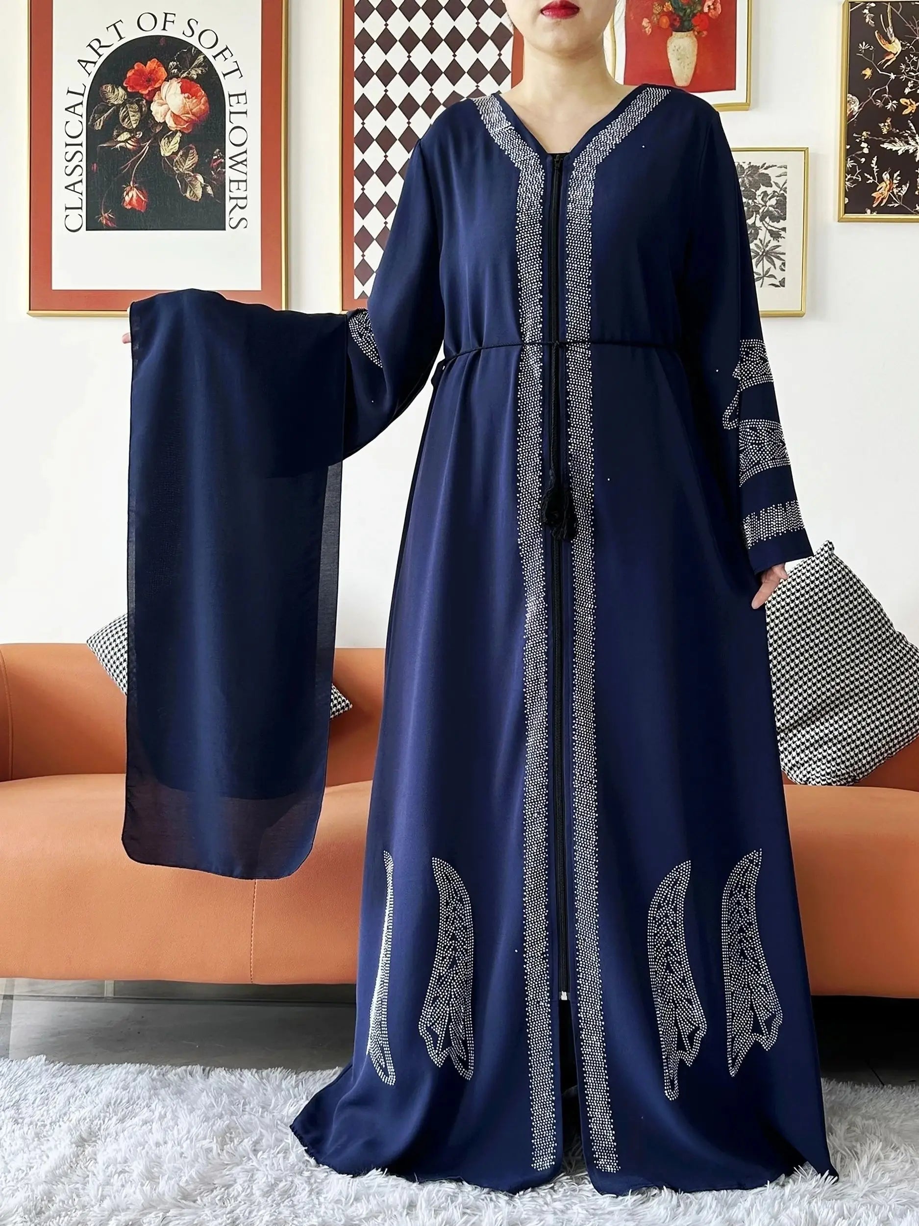 Abaya Femme Chiffon Zippée