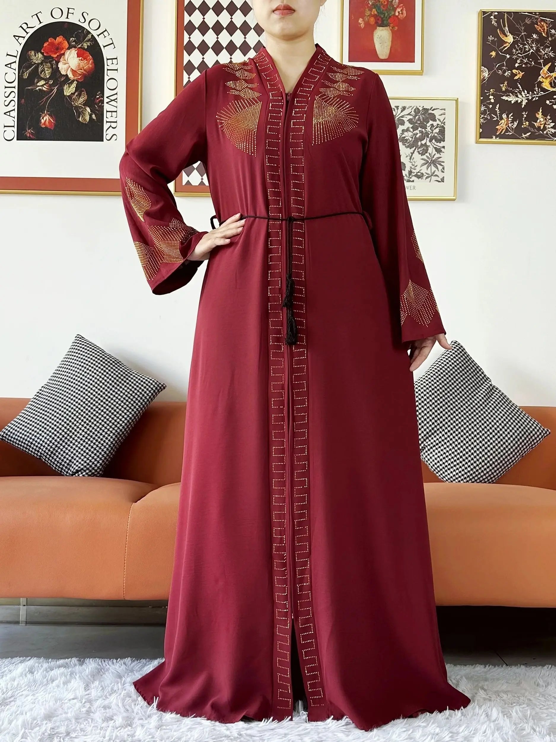 Abaya Femme Chiffon Zippée
