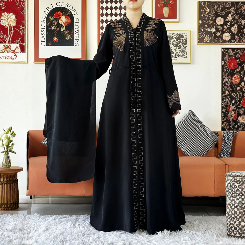 Abaya Femme Chiffon Zippée
